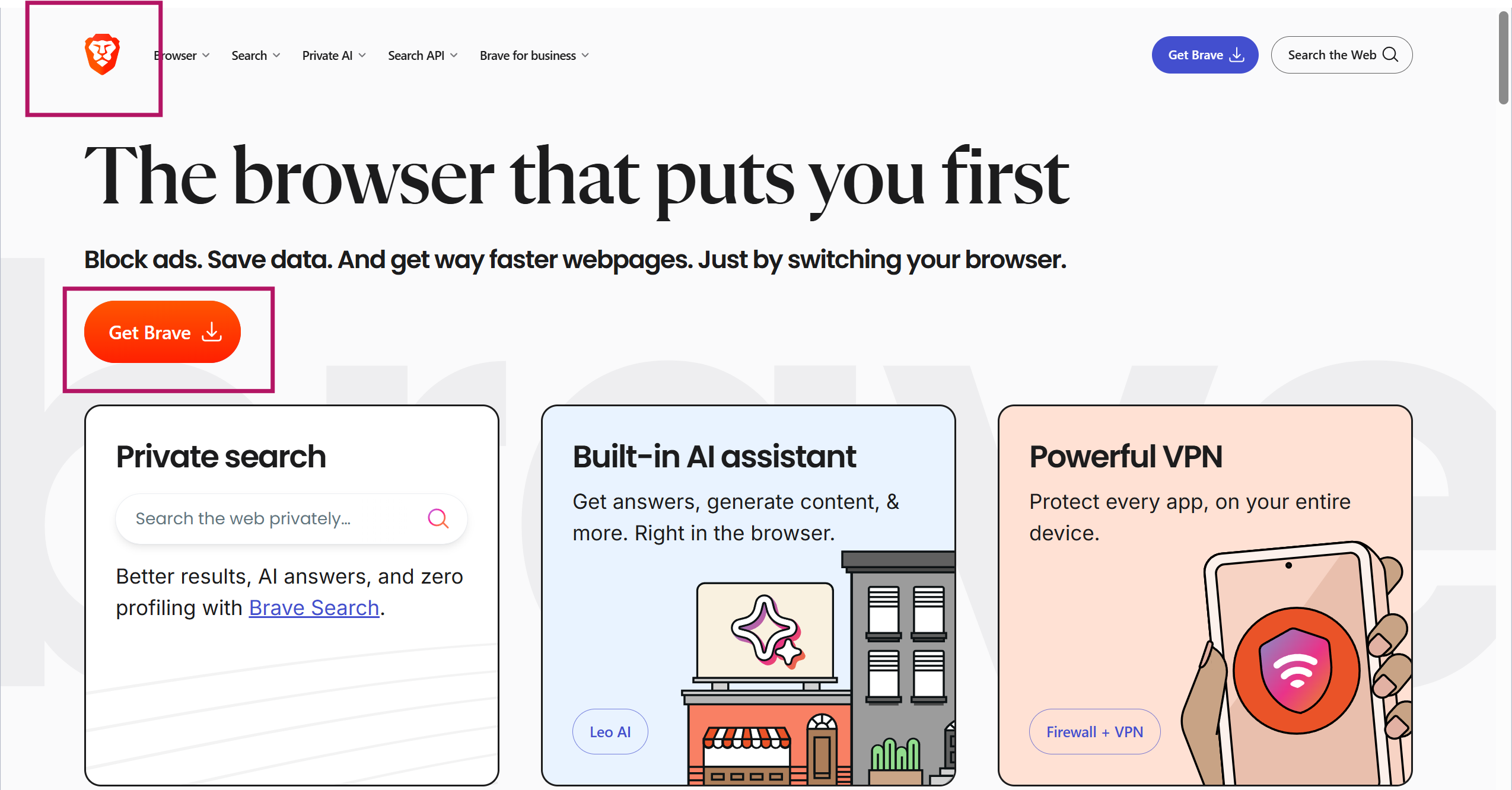 Web oficial Brave