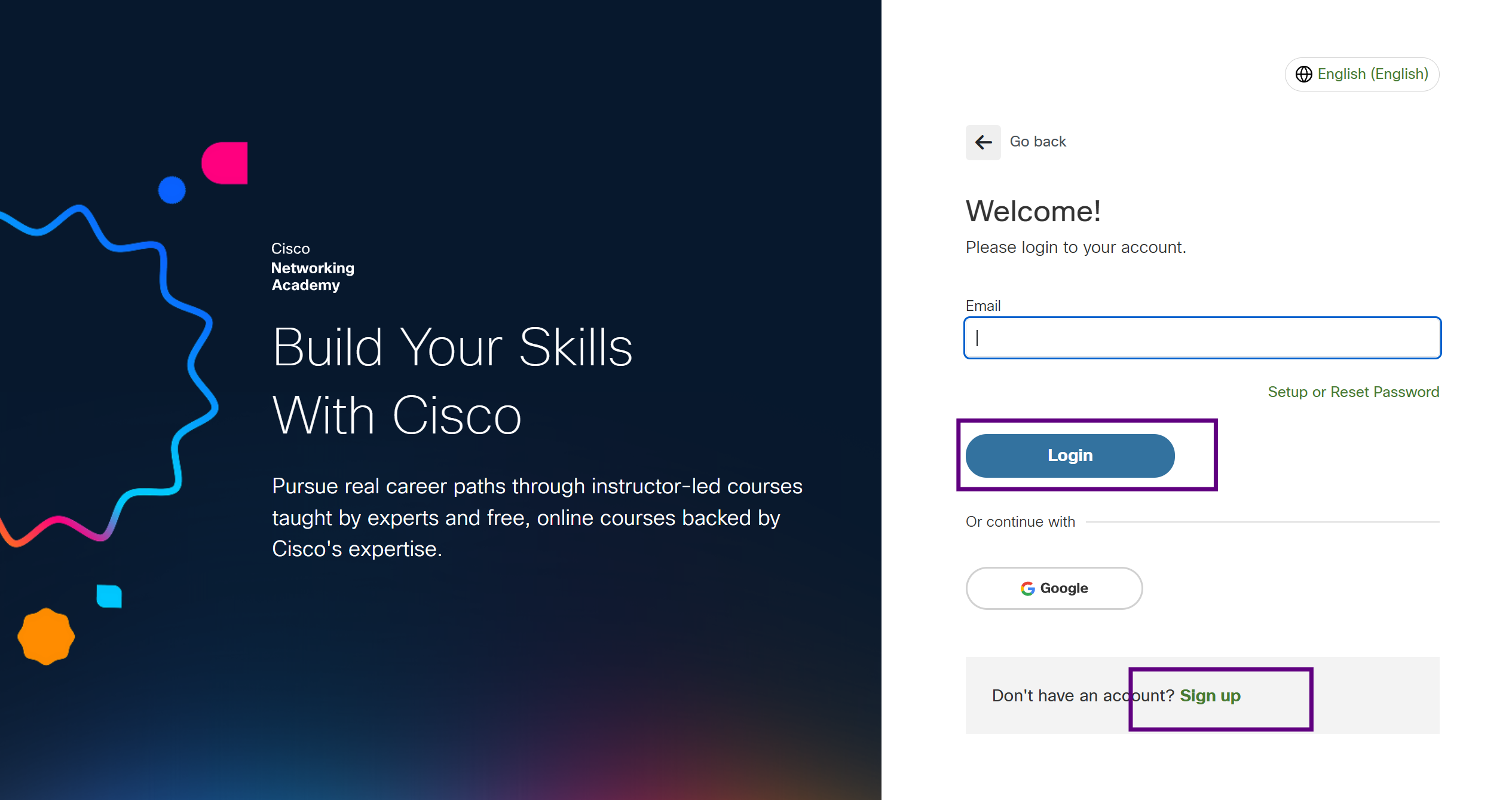 Pàgina inicial Cisco NetAcad