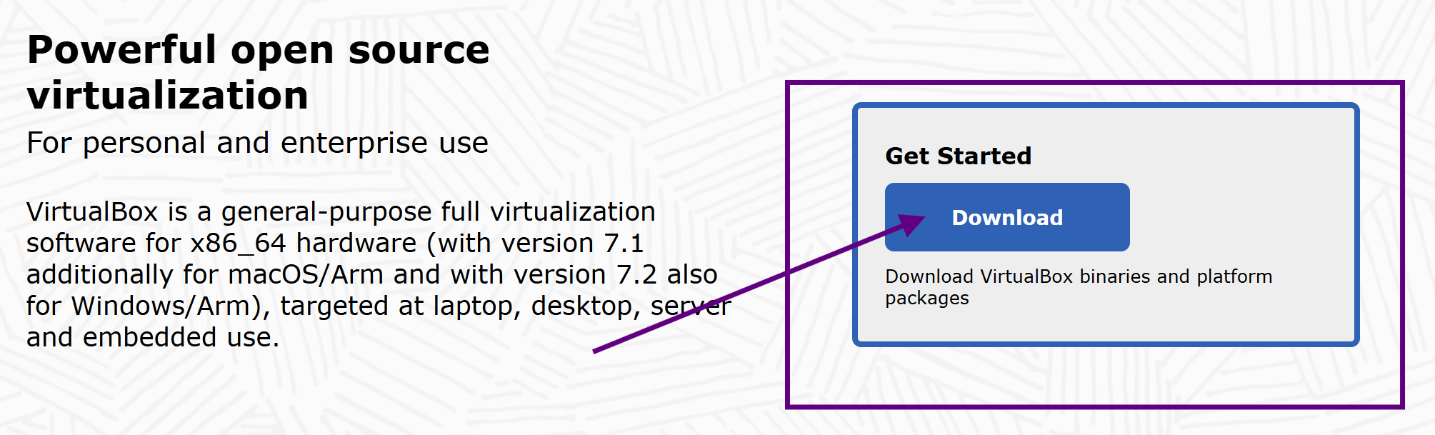Pàgina de descàrregues VirtualBox