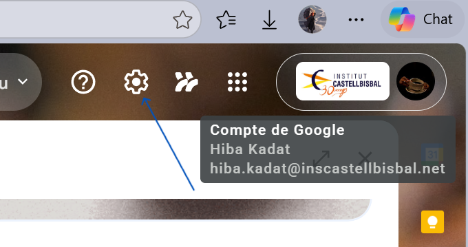 Gmail gear icon