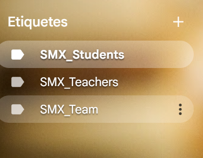 SMX labels in sidebar