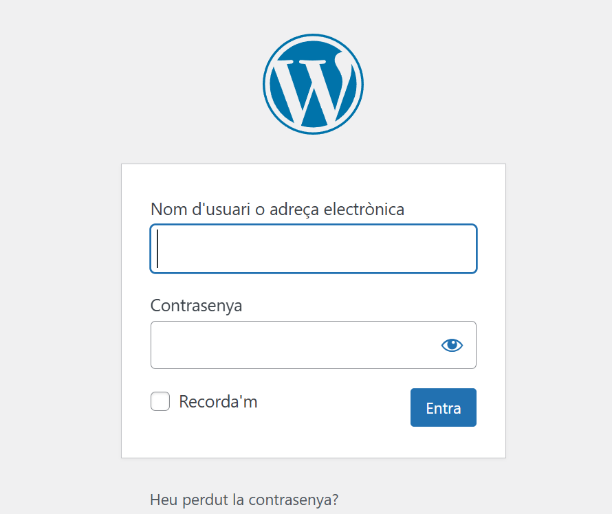 URL d'accés wp-admin