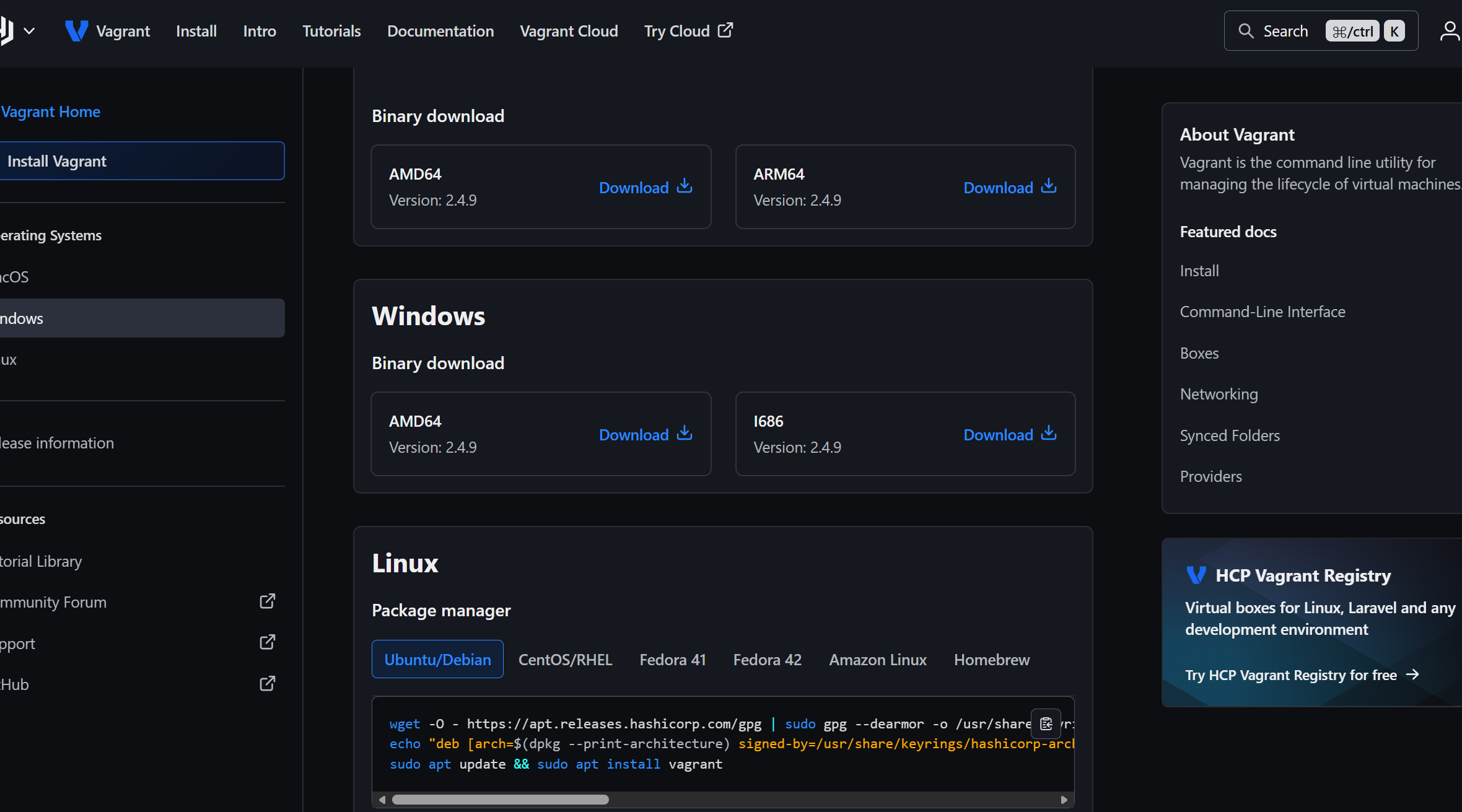 Descàrrega Vagrant Windows