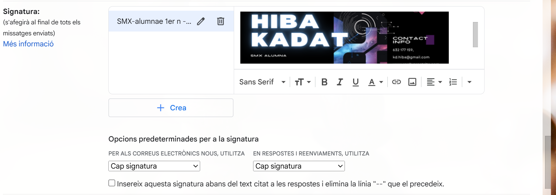 Signatura desada i activa