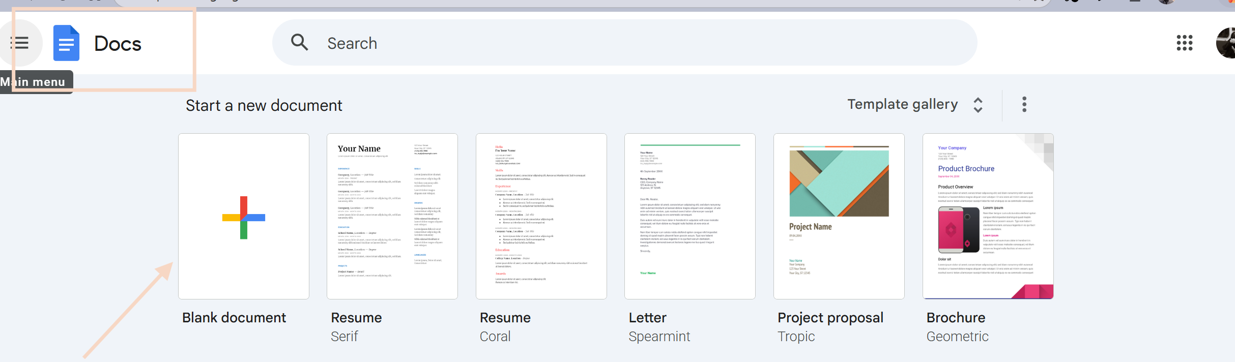 Obrir Google Docs
