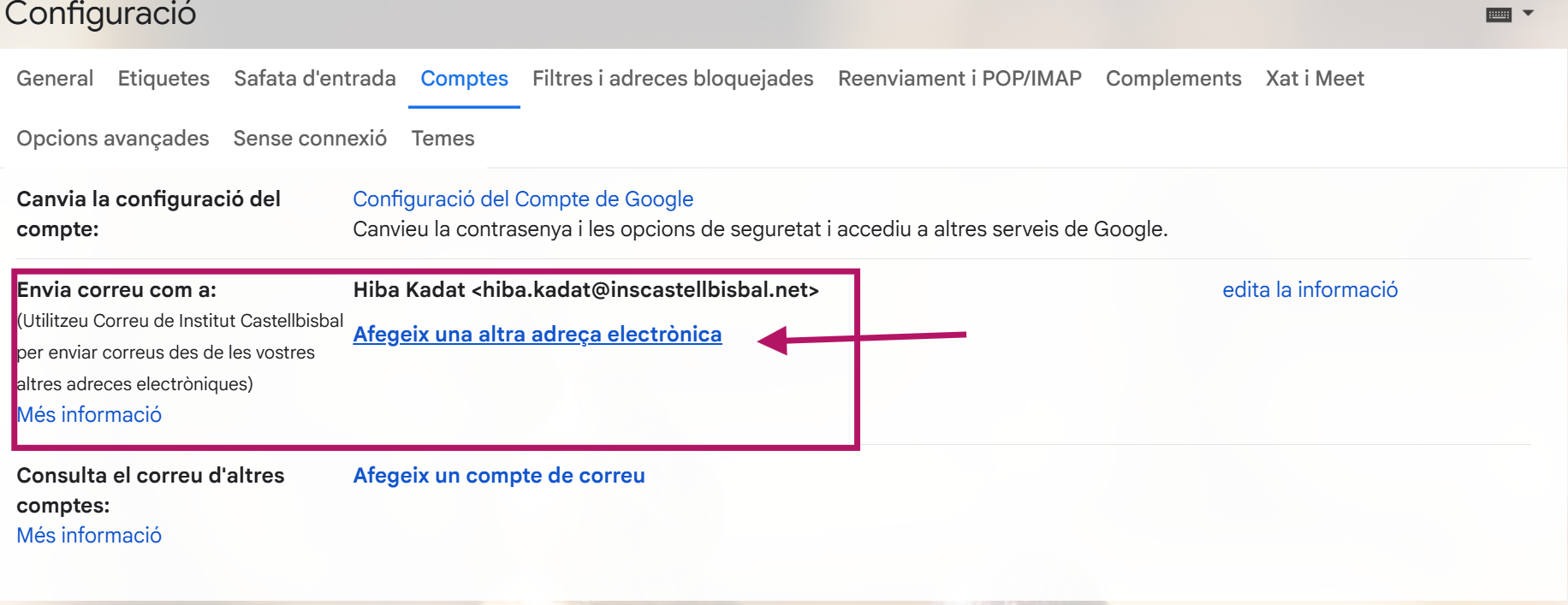 Afegir nova adreça d'enviament
