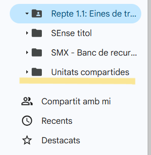 Secció Unitats compartides
