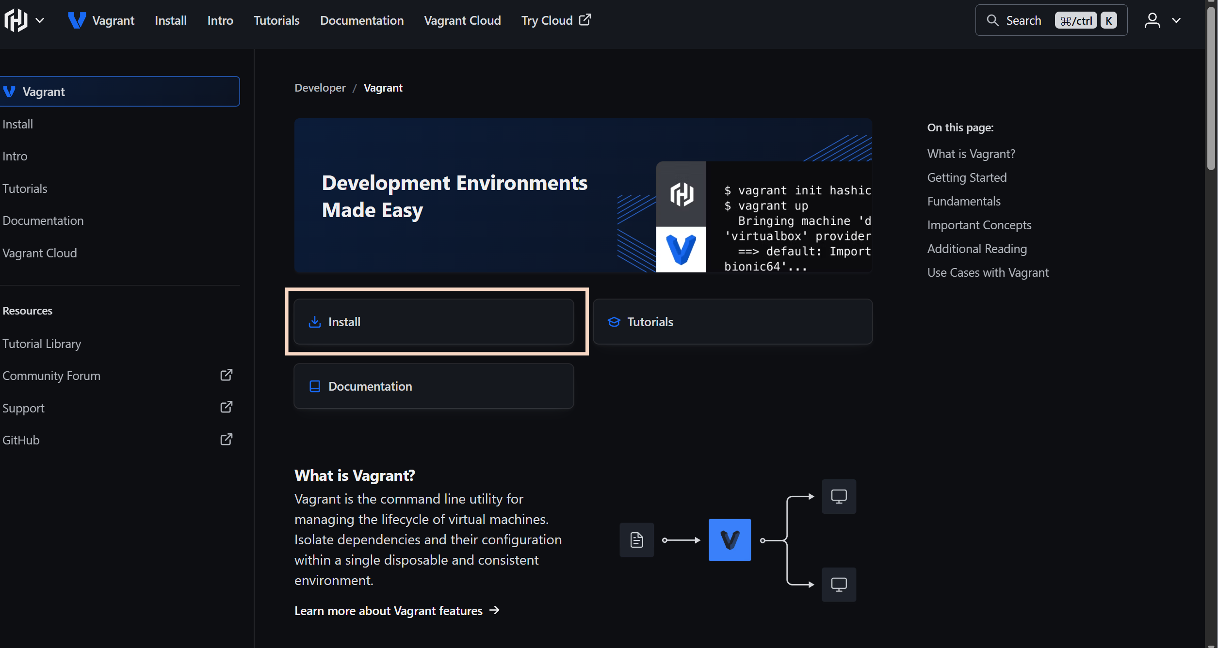 Web oficial Vagrant