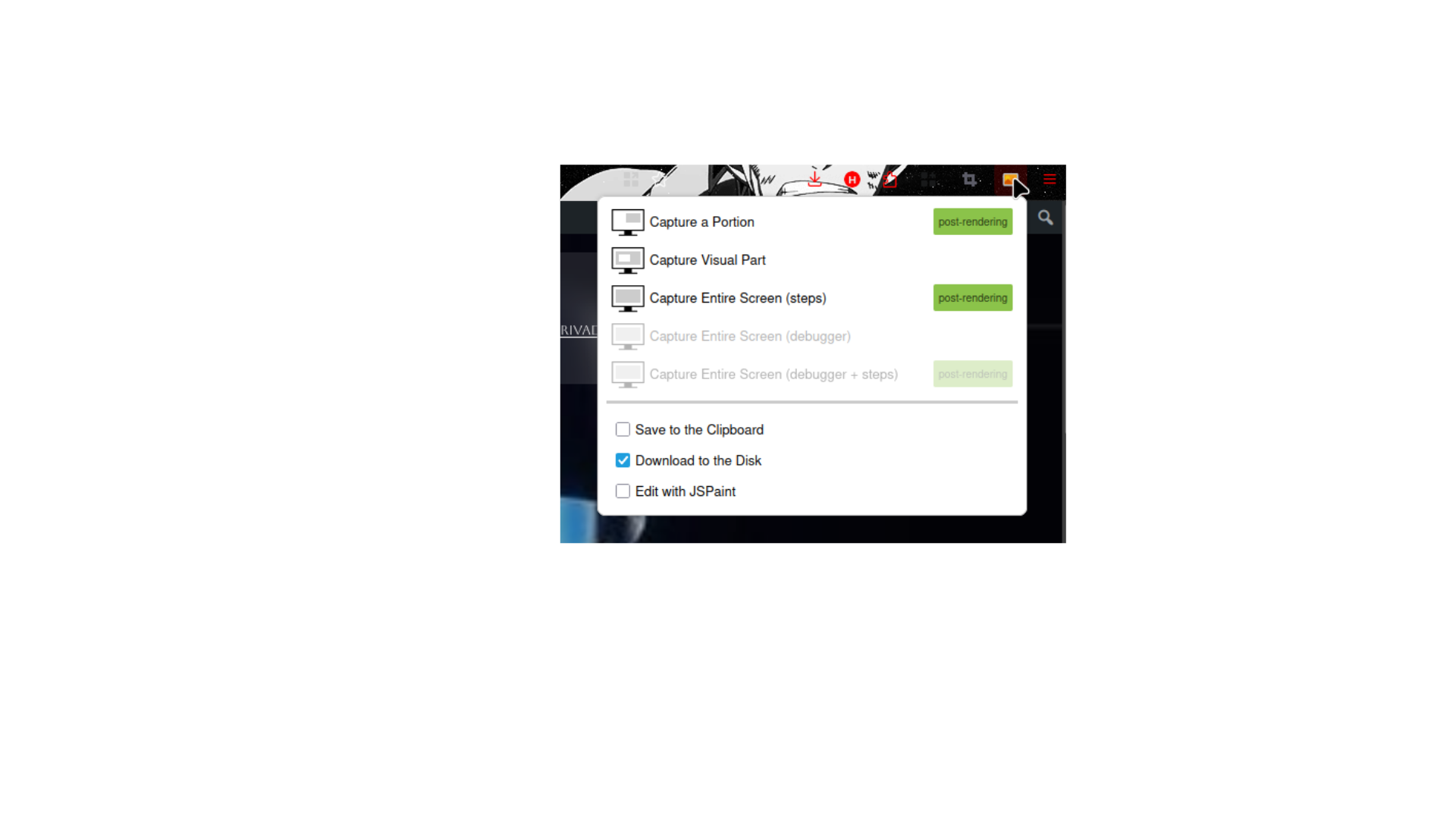 Opcions de captura de Easy Screenshot