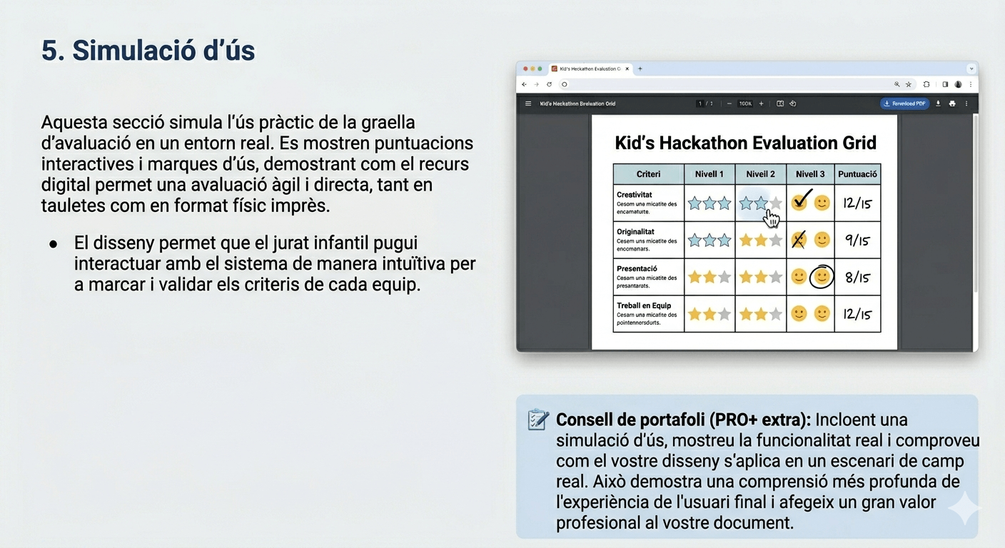 Simulació d'ús — marcant puntuacions
