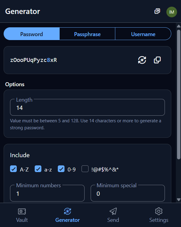Configuració de seguretat Bitwarden