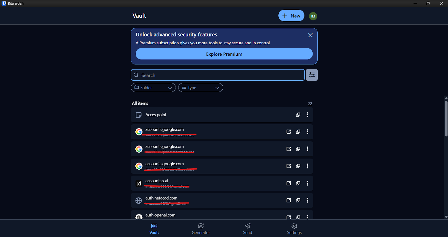Bitwarden operatiu i llest per a l'ús