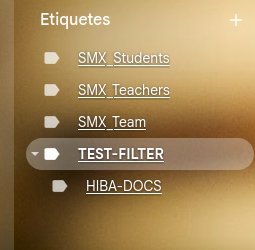 Active filter in TEST-FILTER label
