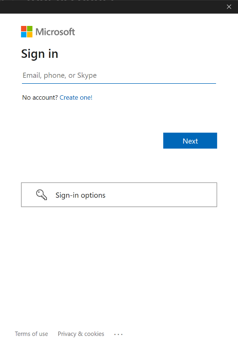 Add account — assistent de creació de compte