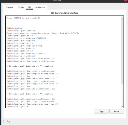 Creació VLANs CLI