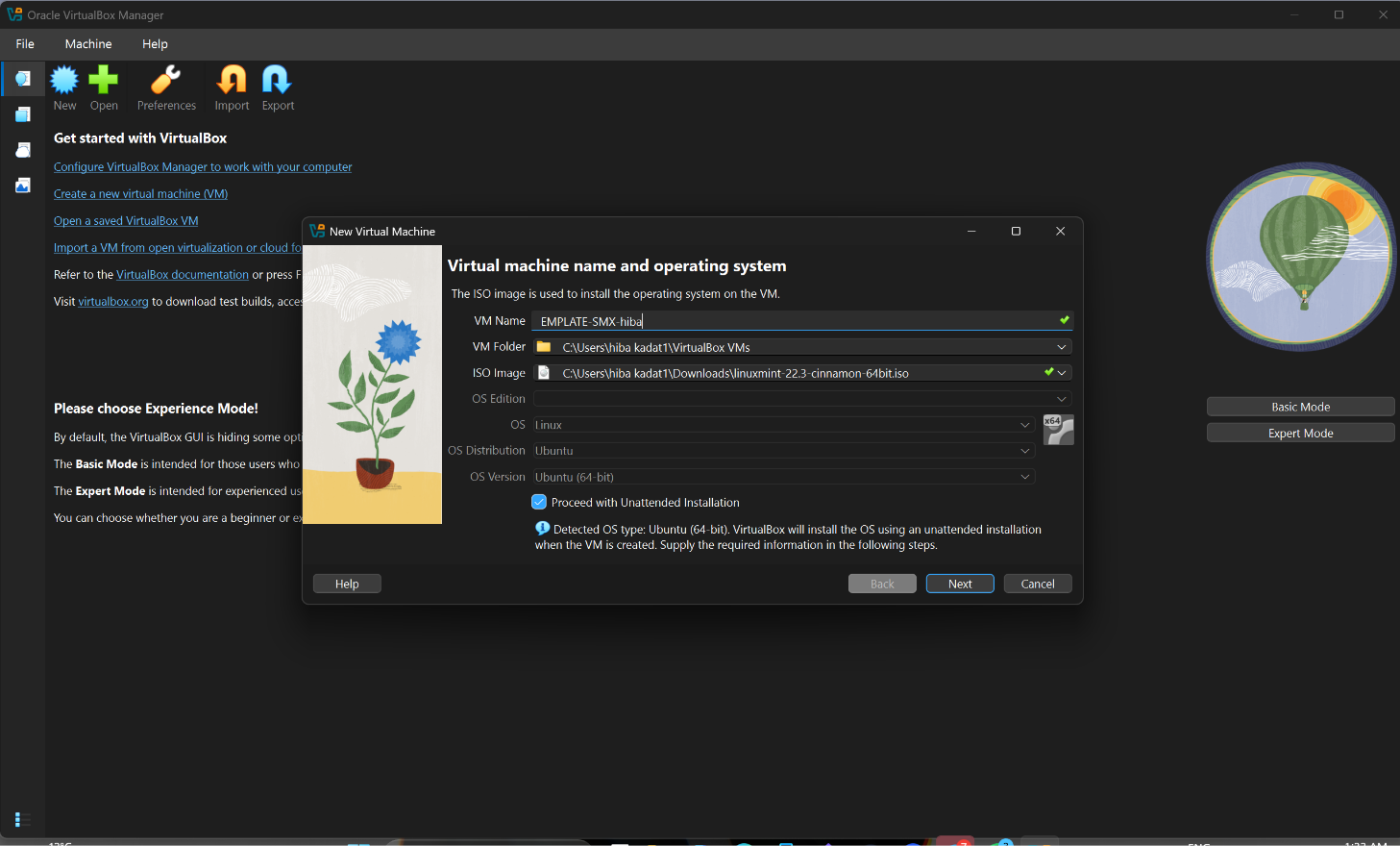 VirtualBox amb la VM TEMPLATE