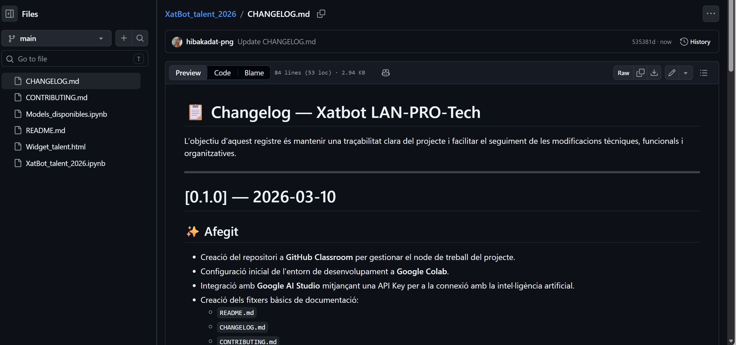 CHANGELOG.md al repositori
