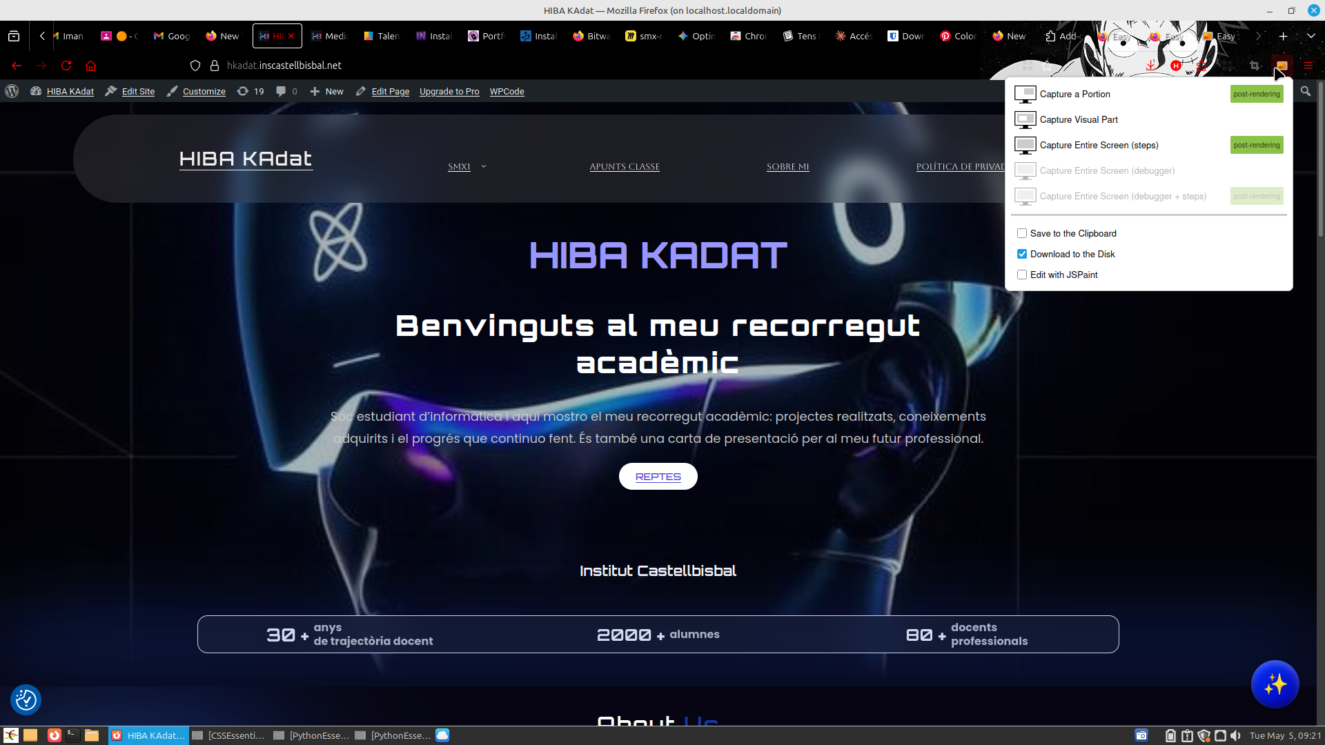 Fixar extensió Easy Screenshot a la barra d'eines