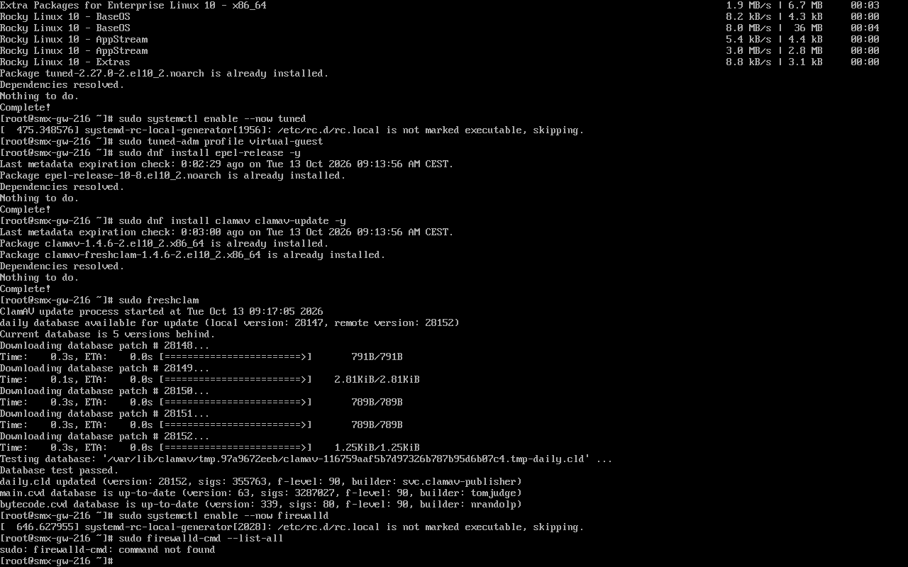 Firewall i ClamAV