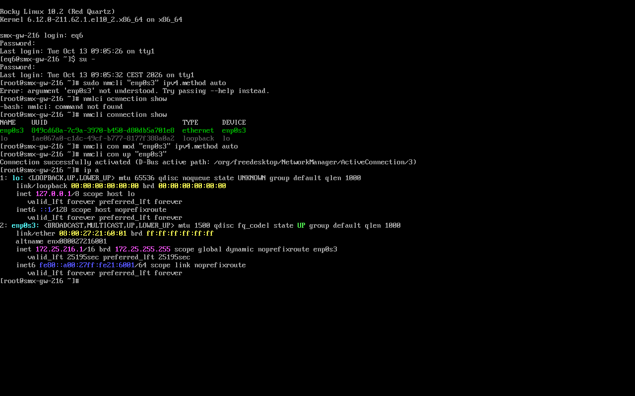 Rocky DHCP IP