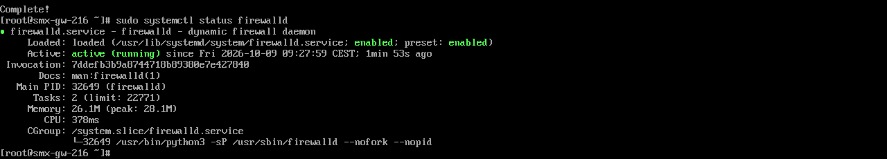 Firewalld status